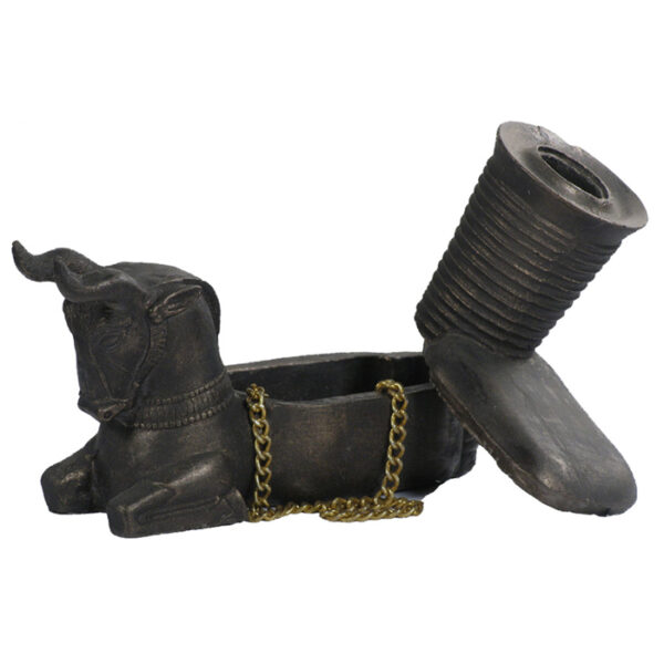 Horned Cow Rhyton Jewelry Box and Candle Holder Persian Sculpture Achaemenid MO2150