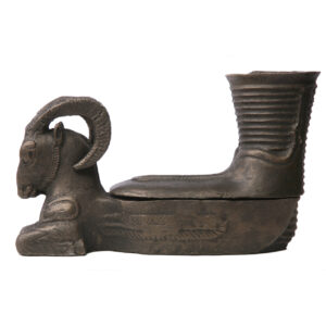 Horned Goat Rhyton Jewelry Box and Candle Holder Persian Sculpture Achaemenid MO2170